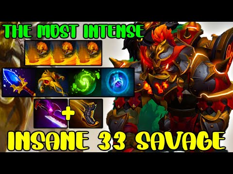 INSANE 33 SAVAGE [ EarthShaker ] THE MOST INTENSE TEAM FIGHT - DOTA 2 GAMEPLAY