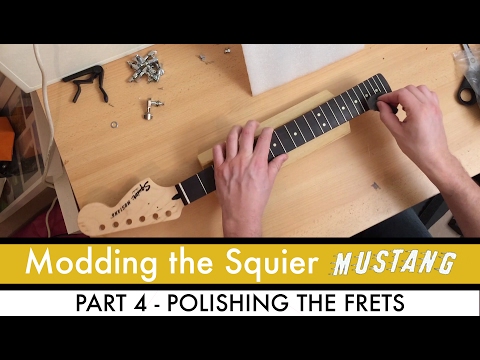 Modding the Mighty Bullet Mustang Part 4 - Polishing the frets