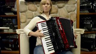 Video thumbnail for HOHNBRA96RD - NEW Red Hohner Bravo III Piano Accordion LMM 37 96 $1999 by Liberty Bellows