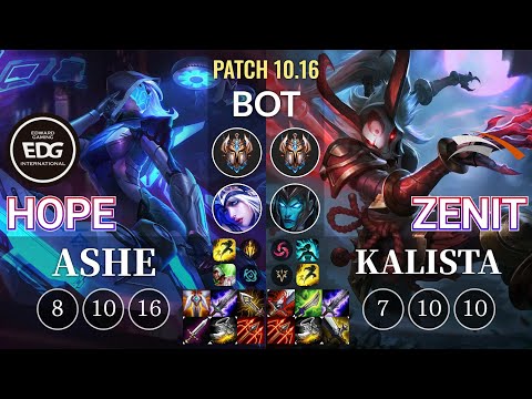 EDG Hope Ashe vs HLE Zenit Kalista Bot - KR Patch 10.16