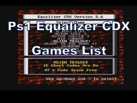 Equalizer CDX (Cheat Disc) Games List for the Ps1