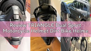 Review TRIANGLE Dual Sport Motorcycle Helmet Dirt Bike Helmets ATV Full Face Helmet for Adults Men w
