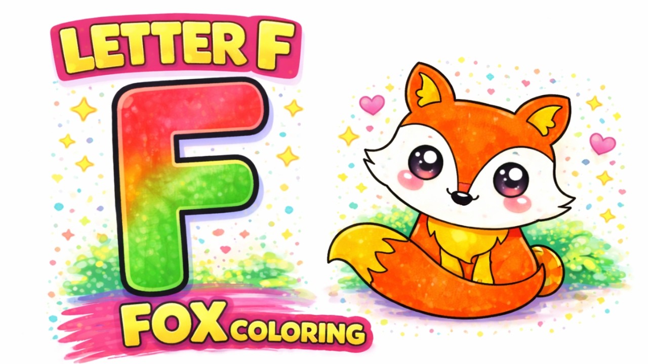 F is for Fox | Letter F Coloring | ABC for Kids
