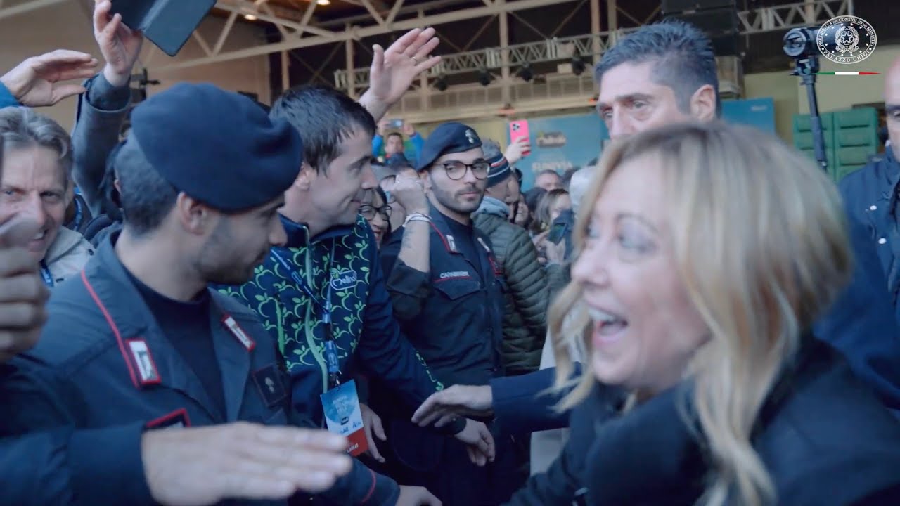 GIORGIA MELONI A PREDAIA ALL'INAUGURAZIONE DELLA FUNIVIA DELLE MELE