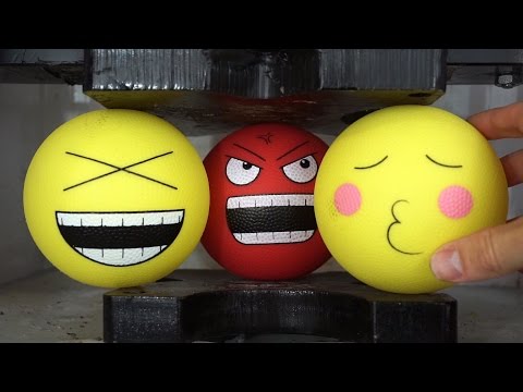 Emojis Frozen And Wet Crushed By Hydraulic Press