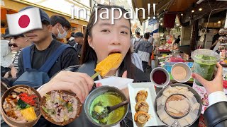 WHAT I ATE IN A WEEK IN TOKYO JAPAN | famous tiktok flat udon, best MATCHA, seafood market must try!