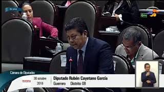 Intervención desde curul del Dip. Rubén Cayetano García para referirse al fracaso de la Reforma Educativa y lo realizado en Guerrero para la notificación de las evaluaciones a los docentes.