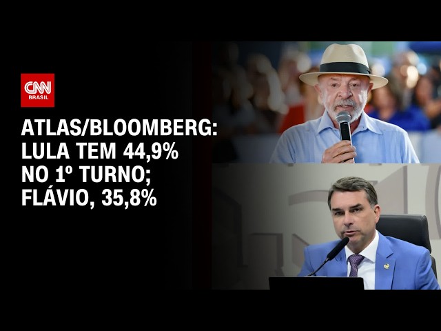 Lula tem 44,9% no 1º turno; Flávio, 35,8%; aponta pesquisa | LIVE CNN