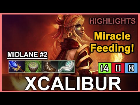 Xcalibur Lina vs Miracle Feeding?! Game Highlights