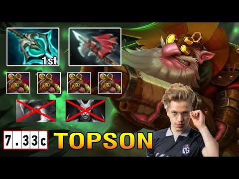 How Topson plays [SNIPER] MID in PATCH 7.33C - IMBA Disperser First Build Ez Destroyed ALL Dota2