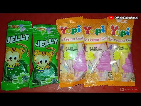 ASMR Opening Ranjani Bean Green vs Yupi Ice Cream Orange