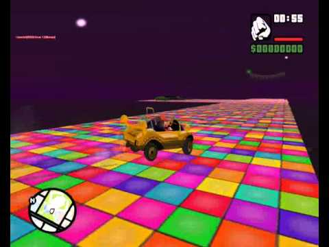 gta sa mariokart rainbowroad snes 3ds