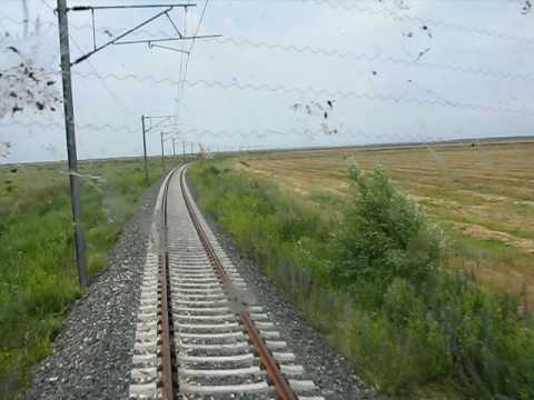 Locomotiva 40-2003-2 in teste la Faurei -- cab view 200 km/h