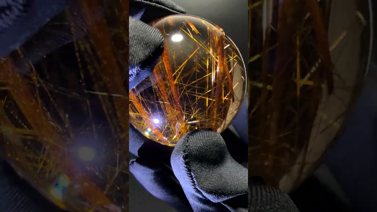 [超透明！トップクォリティ]ブラジル産カッパー極太タイチンルチルクォーツ丸玉/スフィア（球体直径50.4mm）★現品動画あり-slide-youtube