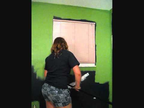 Painting my room green youtube project