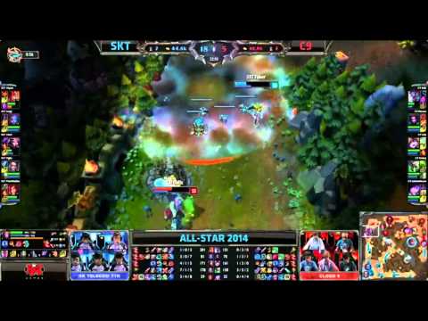 All-Stars 2014 SKT T1 vs C9 (Faker trolls the troll)