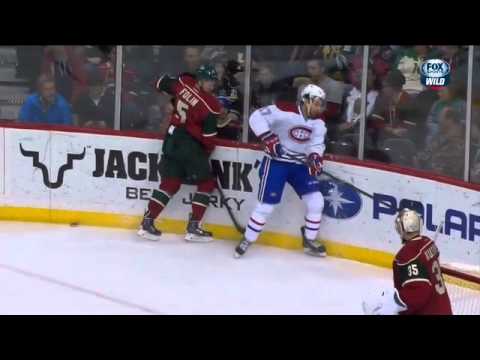 Eric Tangradi boarding on Christian Folin 12/03/14 (replay)
