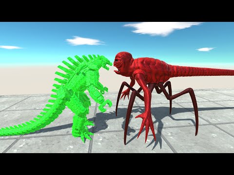 New Mecha Godzilla 2021 Green Vs Team Monster Titanus Red Death Climb-Animal Revolt Battle Simulator