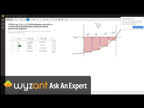 If F X Ex 7 0 X 2 Find The Riemann Sum With N 4 Correct To Six Decimal Places Taking The Sample Points To Be Midpoints Wyzant Ask An Expert