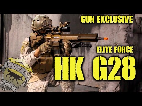 DesertFox Airsoft Gun Exclusive: Elite Force HK G28 AEG Limited Edition Tan/Brodrab