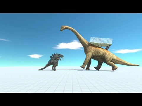 New Gojila Black Skin vs Giant Brachiosaurus - Animal Revolt Battle Simulator
