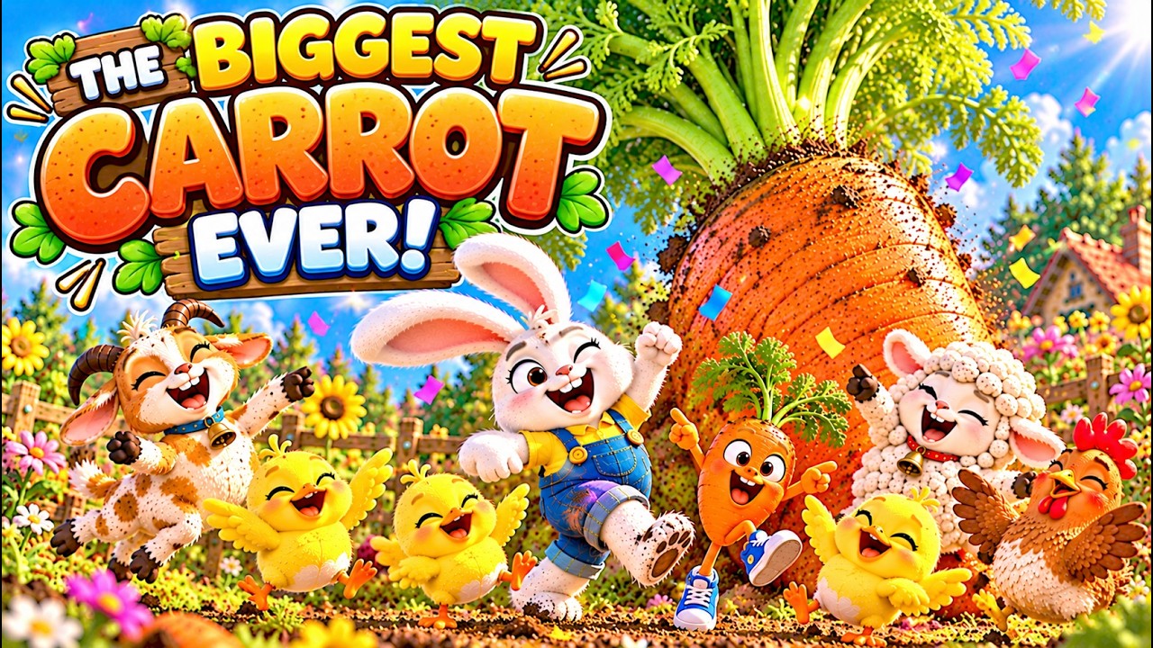 🐰 Benny & The BIGGEST CARROT EVER! 🥕😂 | Funny Farm Adventure for Kids| #top #trending #video #shorts