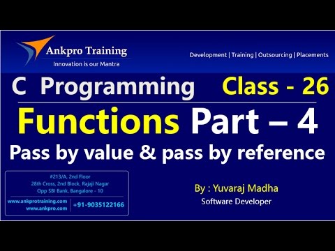 C language Class 26 Function parameters pass by value and pass by reference Part 4