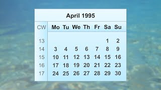 April 1995 Calendar
