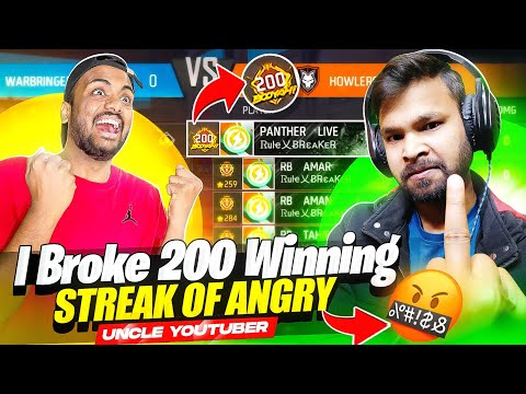 I Break 200 Winning Streak Of Angry Uncle Youtuber he Broke his Pc