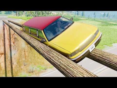 Mobil vs Log Bridge #17 - BeamNG Drive