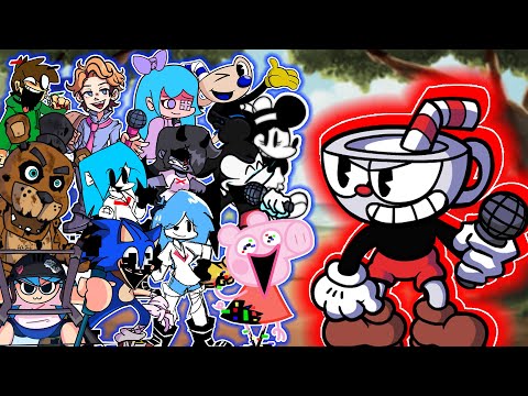 FNF Snake Eyes - VS Cuphead - But Different Characters Sing It🎵(Everyone Sings)(NEW CHARACTERS)