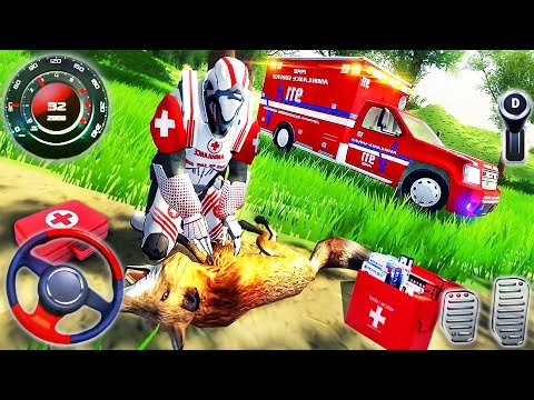 Doctor Robot Wild Animals Rescue Simulator - Ambulance Driving Emergency - Android GamePlay