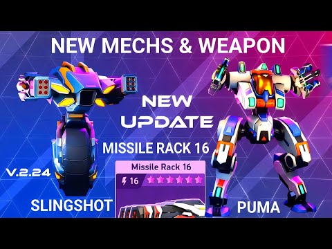 New Mech - Slingshot & Puma - New Weapon - Missile Rack 16 - Mech Arena - New Update