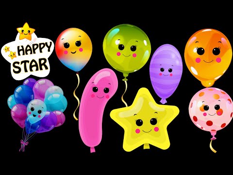 Happy Star Dancing Balloons Dance Party - The Balloon Fun Dance Animation - Baby Sensory video
