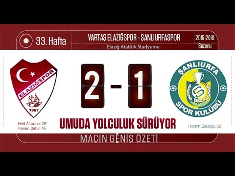 Elazığspor:2-Şanlıurfaspor:1 33. Hafta Geniş Özet
