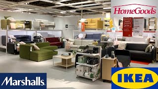 HOMEGOODS MARSHALLS IKEA FURNITURE ARMCHAIRS TABLES SOFAS SHOP WITH ME SHOPPING STORE WALK THROUGH