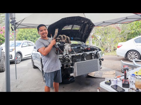 AGT 62mm Turbo And Hood Exit Wastegate Dump Install Onto My Evo 8!