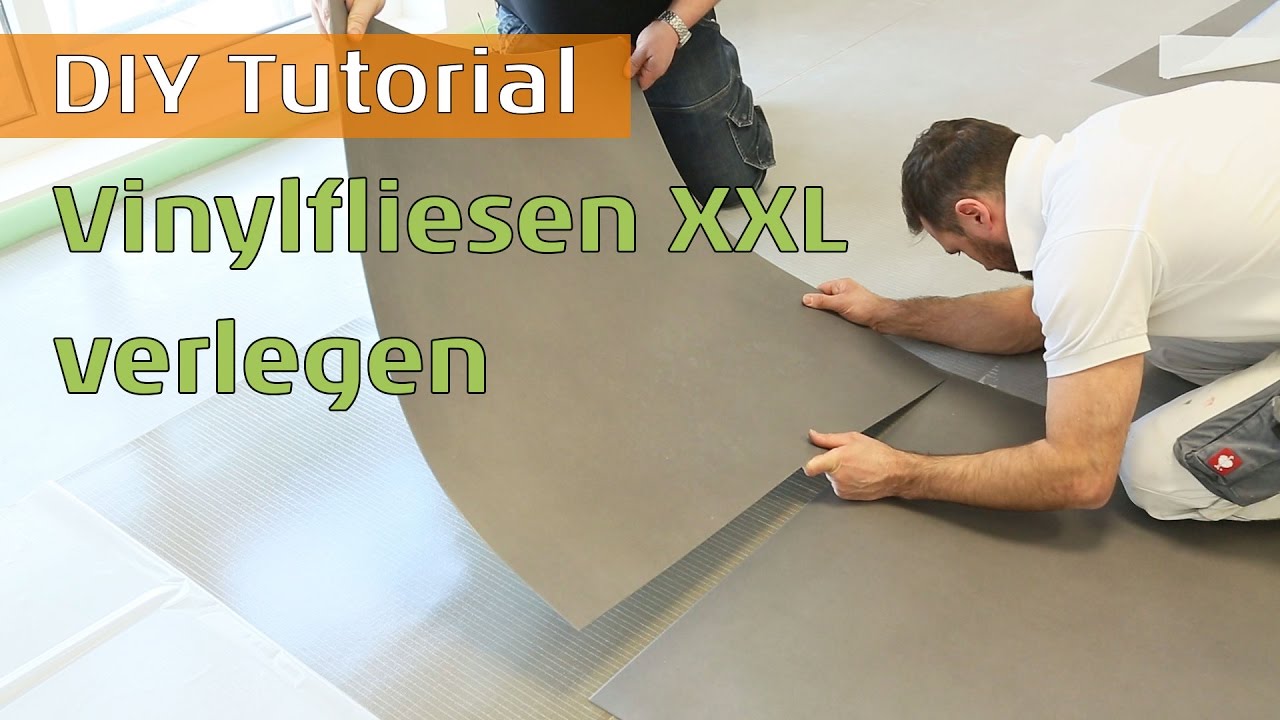 Glue vinyl flooring XXL on self-adhesive impact sound insulation