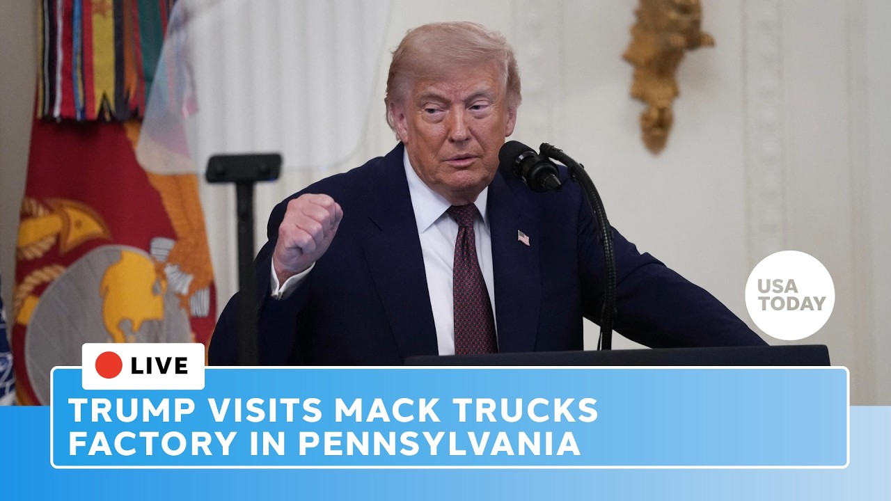 Live: Donald Trump delivers speech at Mack Trucks factory in Pennsylvania amid Iran war peace talks