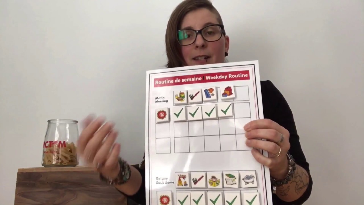 Le tableau de routine de semaine Pictom