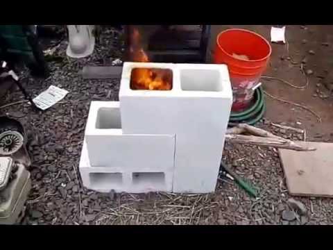 4 cinder block rocket hobo stove