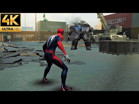 Spider-Man Remastered PC - Rhino & Scorpion Boss Fight (4K 60FPS)