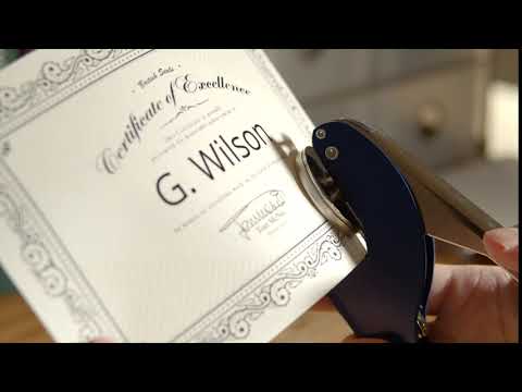 Blue Handheld Document Embosser from City Company Seals