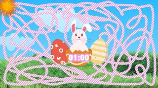 1 Minute Easter Spring Rabbit Egg Explosion Timer Countdown with Music