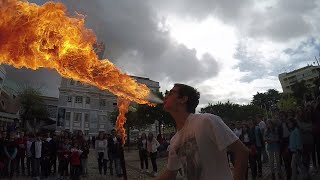 Playing with fire - Fire breathing and devil sticks