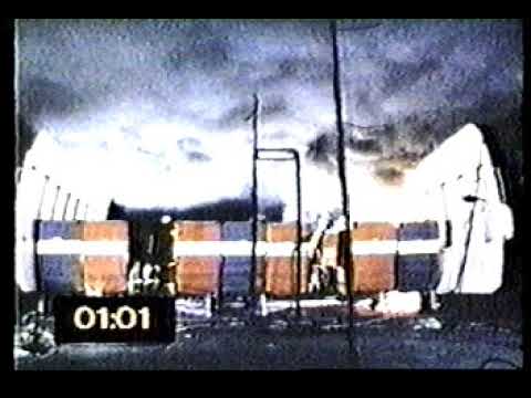 Aircraft Cabin Fire Demonstration with flashover. Toxic fumes in an airplane