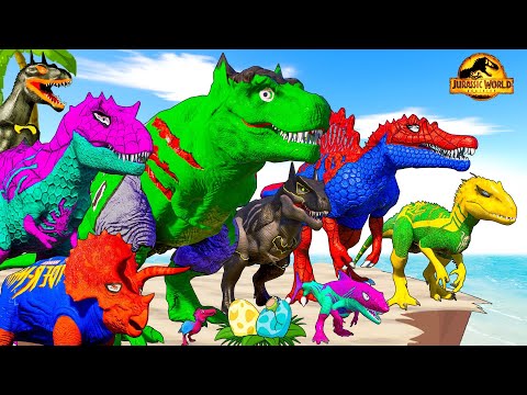 T-REX vs ALL LARGE AND MEDIUM CARNIVORE DINOSAURS - Jurassic World Evolution 2