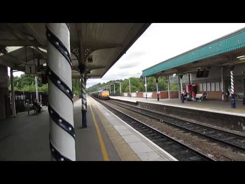 GBRF class 66705 "Golden Jubilee" haul aggregates through Chesterfield 21/8/14