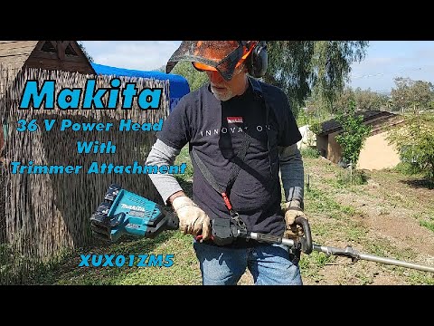 Makita Battery Power head with Line Trimmer Attachment