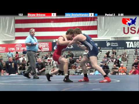Blayne Briceno vs. Jake Deutschlander at 2013 West Jr. Reg. - GR (High School)